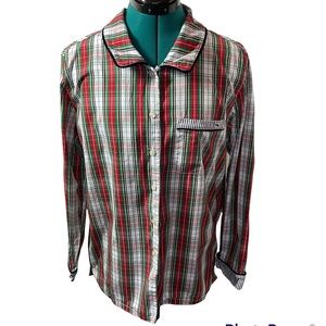 Vinyard Vines Plaid Pajama Top Size Small